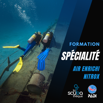 Plongeur à l'air enrichi (NITROX) - Spécialité PADI - prochaine date: 18 décembre 2025