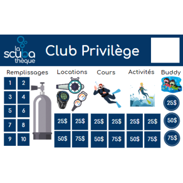 Carte "Club privilège"