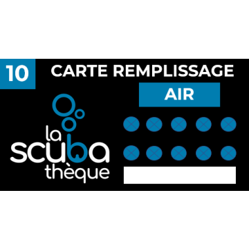 Carte de remplissage à l'air - Centre de plongée La Scubathèque