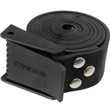 Ceinture de lest en caoutchouc noir dotée d'une boucle en plastique Cressi