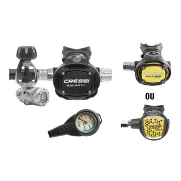 Ensemble de détendeurs CRESSI T10-SC CROMO / GALAXY-R / Octopus / Manomètre