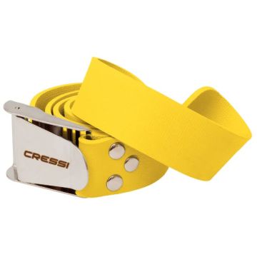 Ceinture de lest en caoutchouc jaune dotée d'une boucle en inox Cressi 