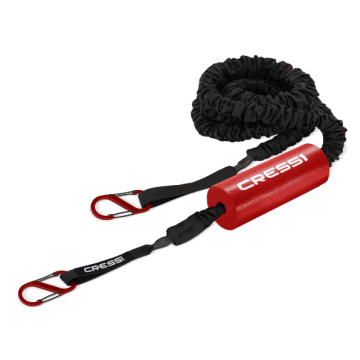 Laisse de remorquage pour planche à pagaie Cressi 8' (noir et rouge)