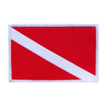 Insigne (patch) drapeau de plongée 1 3/4" x 2 3/4" (à coudre)